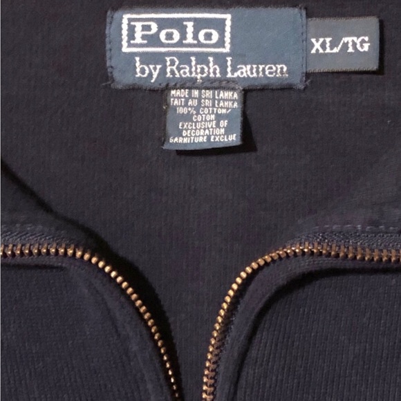 RALPH LAUREN POLO—MEN’S DEEP NAVY—1/4 ZIP TIGHT KNIT SWEATER PULLOVER!! EUC!! - Picture 6 of 7